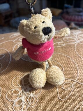 Plush Bear Keychain with Pink Shirt